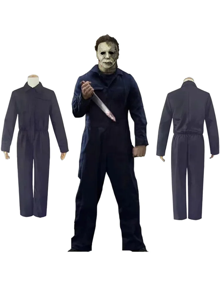 

Halloween Michael Myers Costume Mask Cosplay Jumpsuit Outfits Horror Bloody Killer Prop Carnival Party Costume for Adult Men