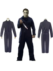 Halloween Michael Myers Costume Mask Cosplay Jumpsuit Outfits Horror Bloody Killer Prop Carnival Party Costume for Adult Men