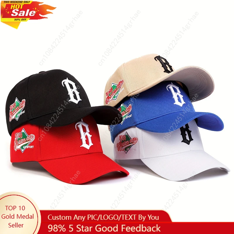 

B Letter embroidery Baseball Caps Cotton Snapback Hat Fashion Sports Hip hop Trucker Hats Summer Outdoor Sun Hats Garros