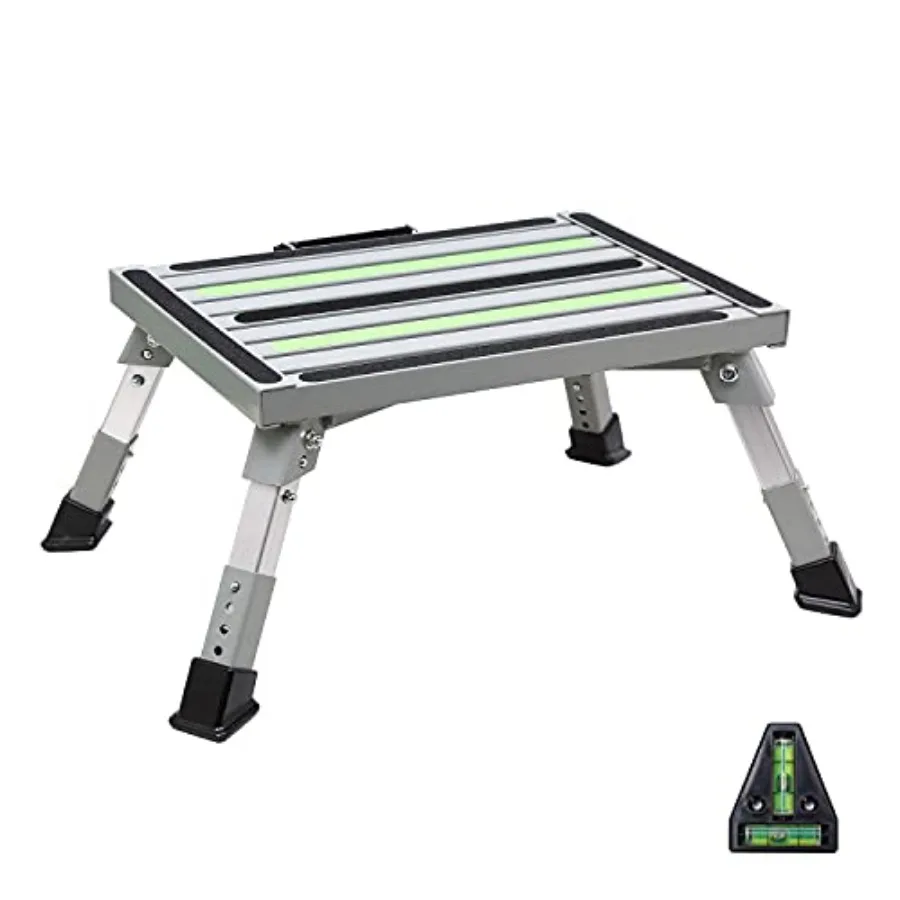 Safety RV Steps and Camper Leveling Blocks for outdoor camping use, made of durable black polypropylene, featuring non-slip tex view 2