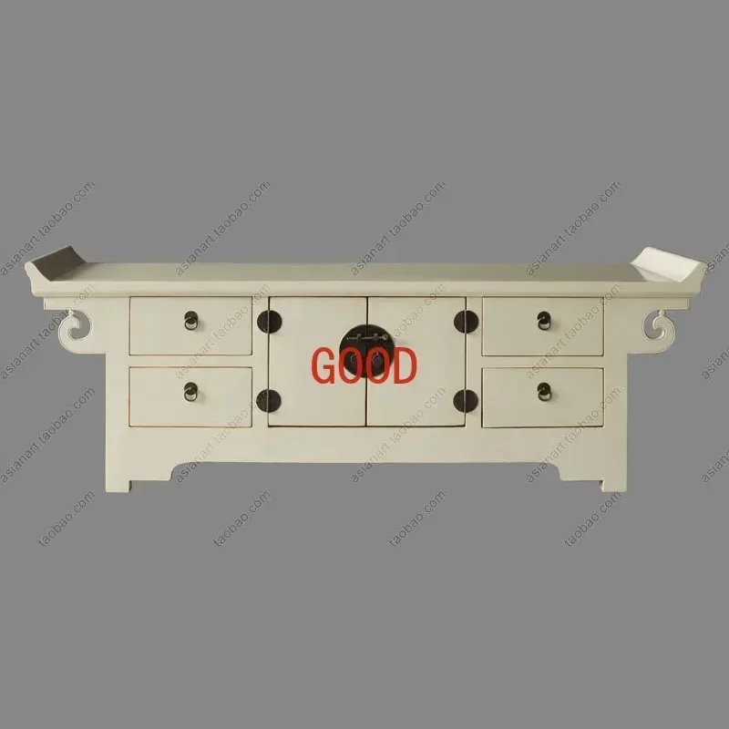 TAOChinese Retro Bedroom Solid Wood Small Apartment Side Cabinet Locker