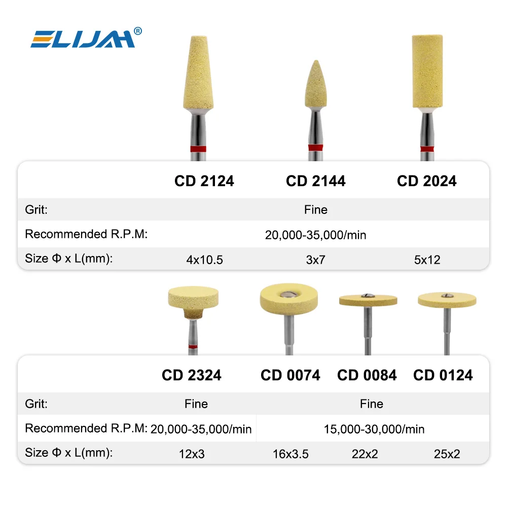 Disco de rueda pulidora de goma Dental HP de 26mm para porcelana de Zirconia PFM Emaxs, cabezal de molienda pulidor de coronas de laboratorio Dental