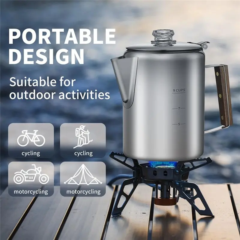 A7THK-Percolator Campfire Coffee Pot Coffee Pot Stovetop Coffee Maker For Home,Camping