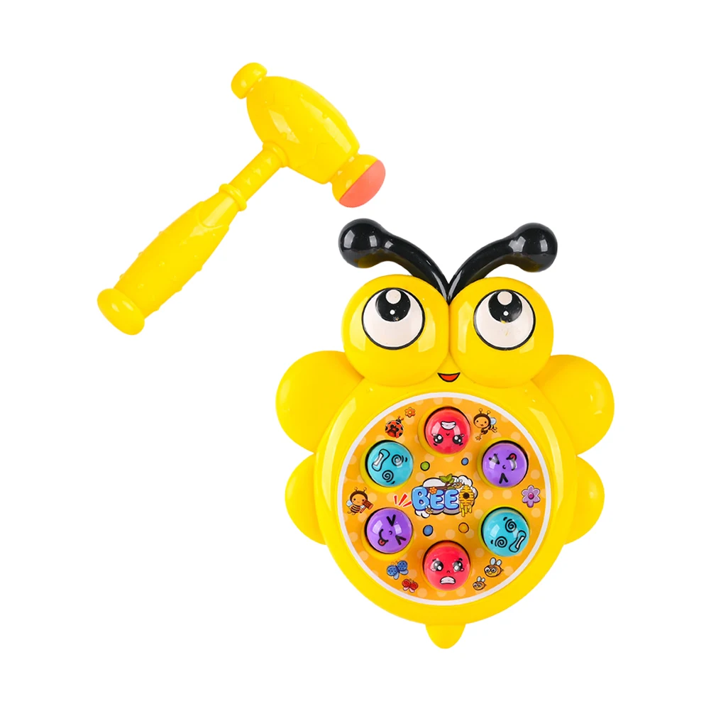 

Toy Kids Educational Plaything Yellow ABS Cartoon H Eye Coordination Mole Game Hammering Lightweight Portable