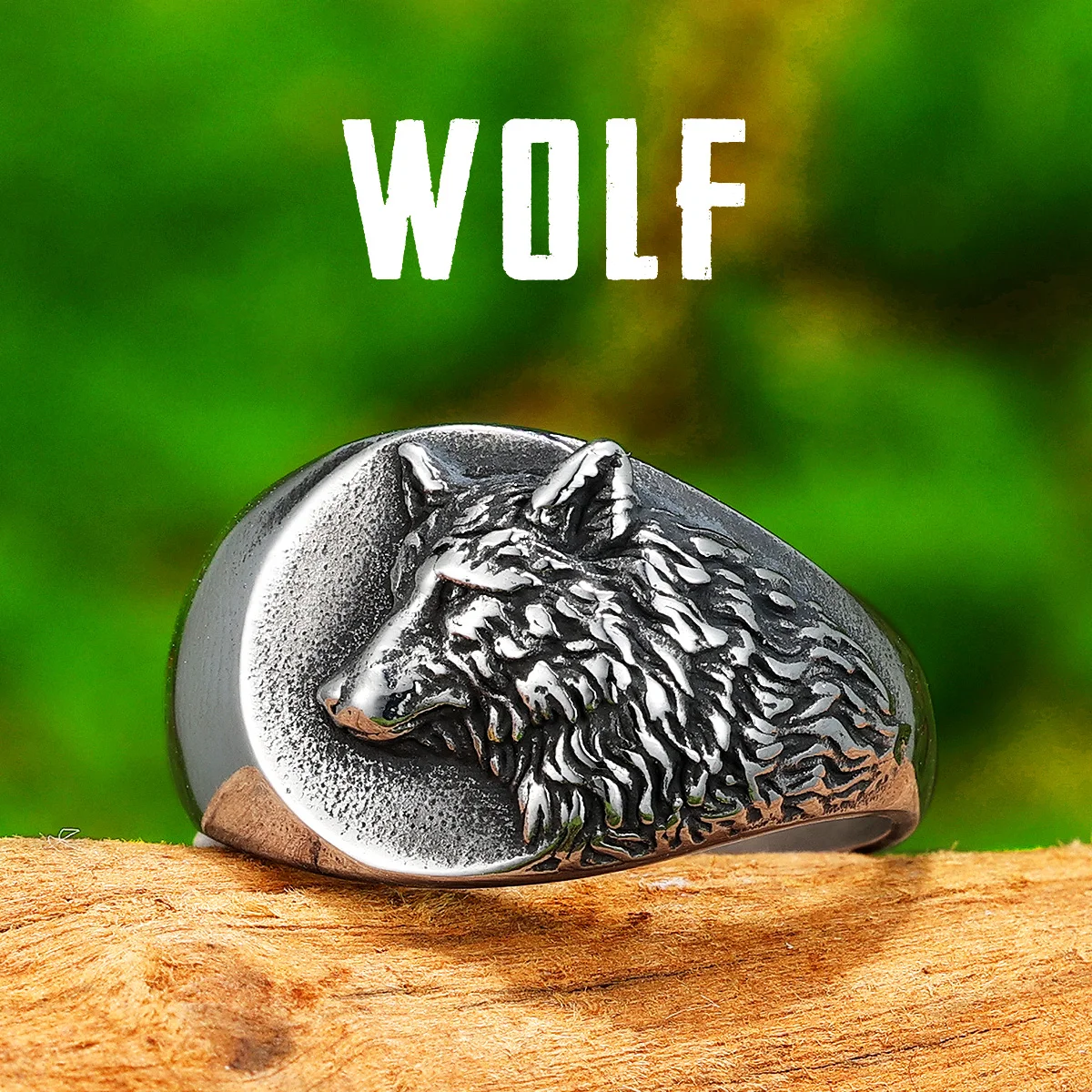 Viking Wolf Animal Men Rings Stainless Steel Women Jewelry Punk Rock Cool Stuff Fashion Decoration Accessories Gift Wholesale