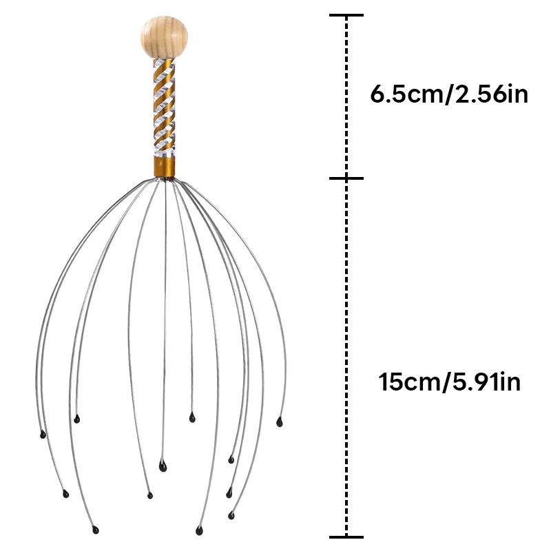 Octopus Head Massager Scratching Scalp Relaxation Relief Increase Blood Circulate Scratcher Relieves Tension Health Care Random - Image 6