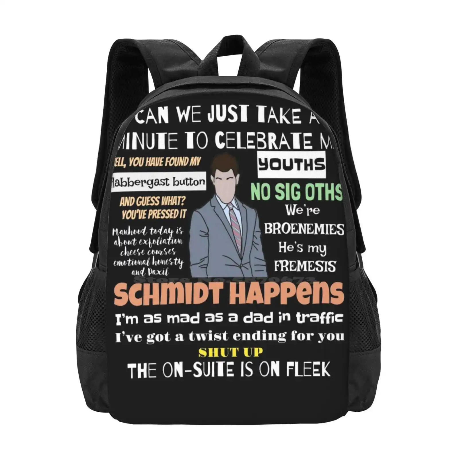 

Schmidt New Girl Quotes Pattern Design Bagpack School Bags Nick Miller Schmidt Tv Show Tv Series New Girl Fox Cece Day Meme