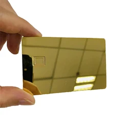 24 Karat Gold Spiegel Chipkarte Kreditkarte Spiegel reflektierende Mitgliedschaft Geschenk karte mit Chip-Steckplatz und Signatur