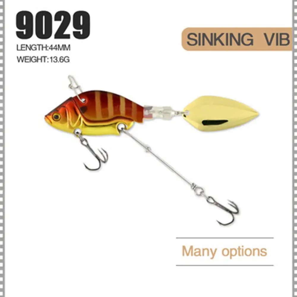 1pc 44mm/13.6g Fishing Bait Submerged Vib With Metal Flake Fake Bait Bass Legend Tailspin Micro Spinner Bait