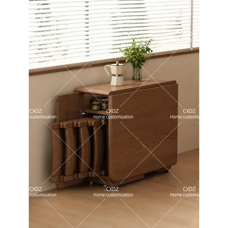 Retro Style Small Folding Table for Living Room Space Saving Home Furniture Compact Side Table 2026 New Design