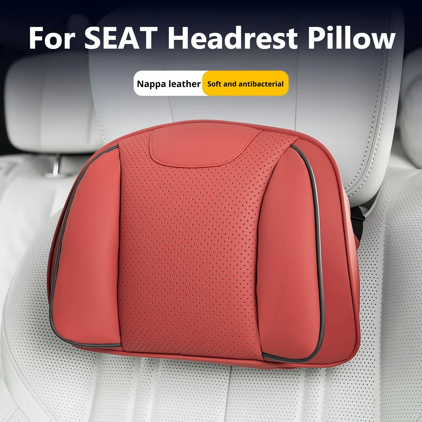 For SEAT Car Headrest Pillow Neck Pillow Premium Luxury Ultra Soft Fit Ibiza Leon Arona Ateca Tarraco Auto Interior Accessories
