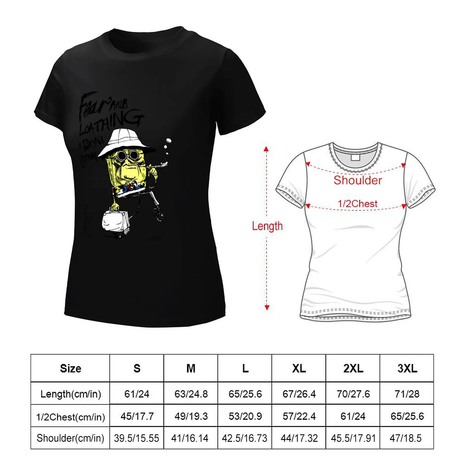 Fear and lothing in Bikini Bottom t-shirt manica corta tee vestiti estetici vestiti estivi vestiti delle donne coreane