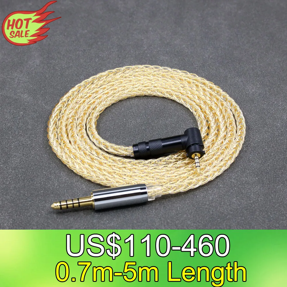 كابل سماعة أذن من الفضة النقية ، كابل مطلي بالذهب عيار 24 لـ Fostex T50RP الذكرى السنوية الخمسين ، سماعة رأس ستيريو ، LN008487 ، 8 Core ، 7n