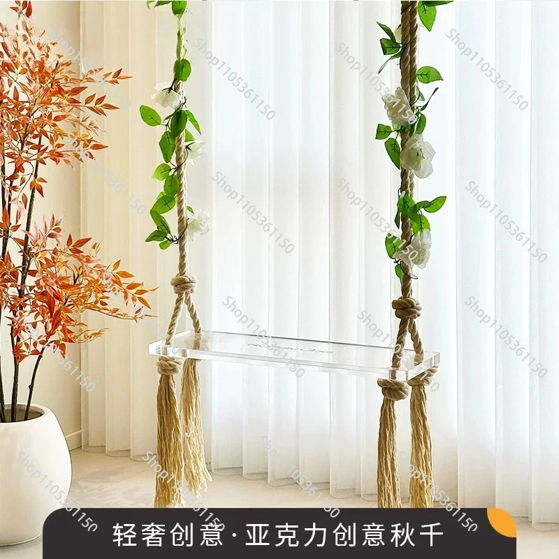 Indoor swing acrylic, household, children adult swing board balcony, homestay decoration outdoor courtyard rocking chair