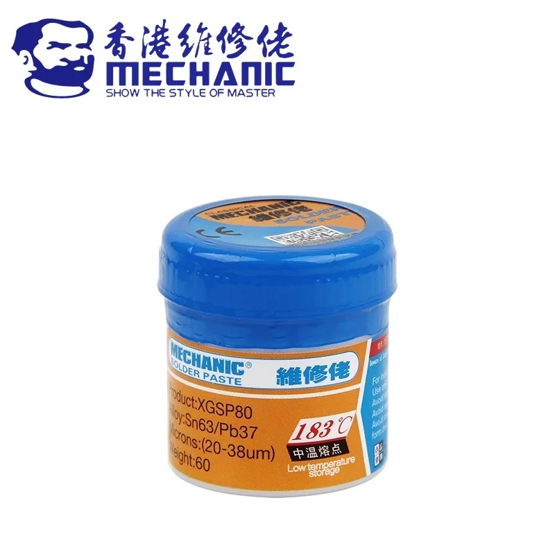 

MECHANIC XGSP80 Paste Flux Sn63/Pb37 25-45um Melting Point 183℃ Tin Solder Paste Cream Flux Paste Flux Soldering Bga Rework