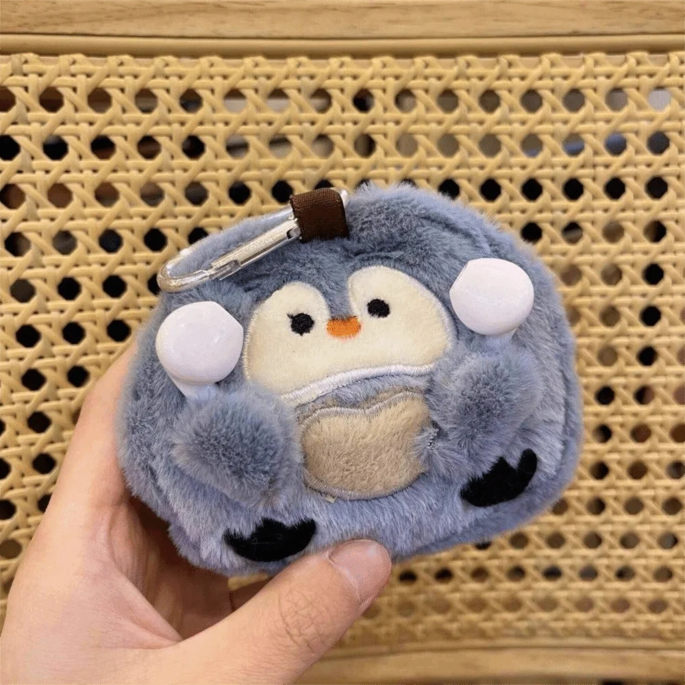 Portable Coin Purse Penguin Otter Shape Multifunctional Small Card Wallet with Keychain Earphone Storage Bag Coins Lipstick