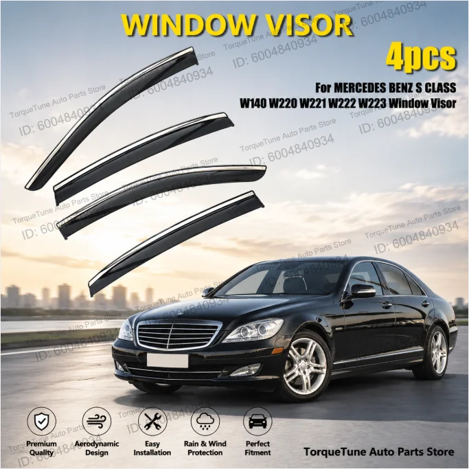 Premium Direct Fit Window Visor Wind Deflector For MERCEDES BENZ S CLASS W140 W220 W221 W222 W223 Injection Deflector