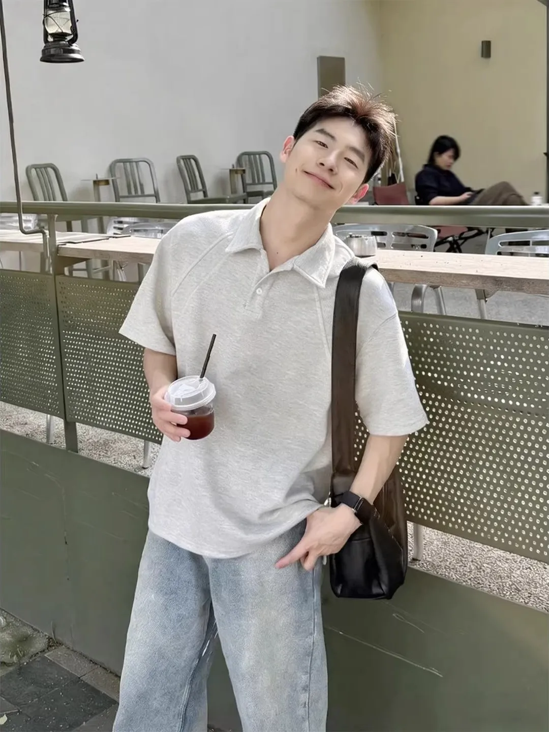 Gray Mamba Cotton Short Sleeve T-Shirt Boxy Fit Summer Casual Wear Half Sleeve American Style Youth Fashion Breathable Anti-W...
