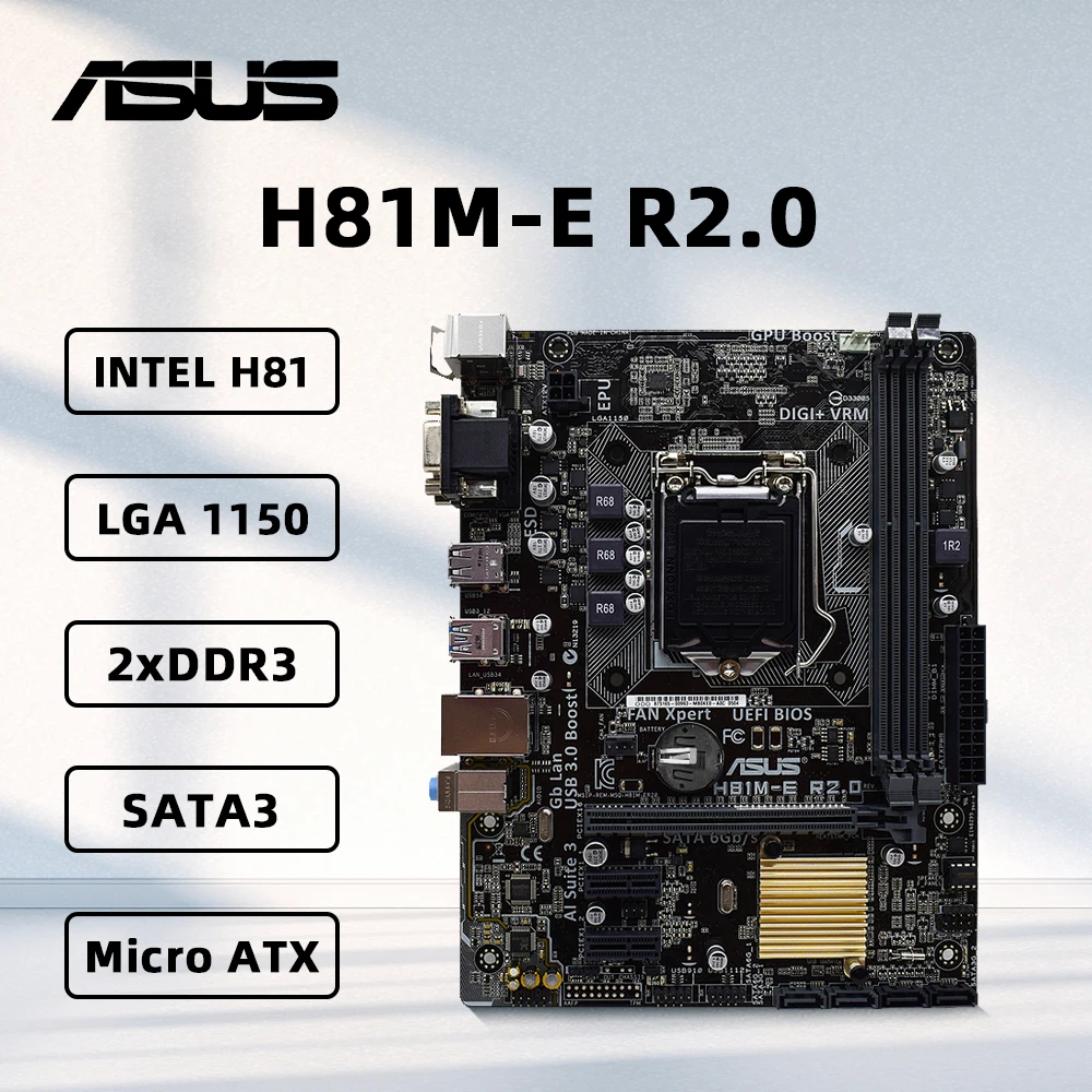 ASRock H81M-E Motherboard LGA 1150 Support i7-4790K i7-4770K i5-4690K i5-4670K i3-4130 CPU 2xDDR3 1600MHz mATX Mainboard