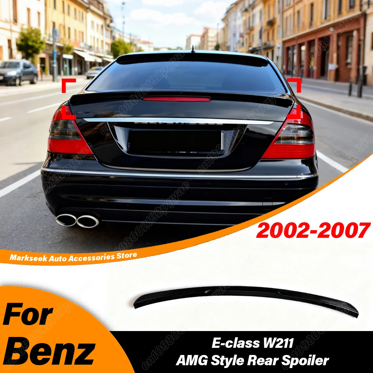 

For Mercedes Benz E-Class W211 2002 2003 2004 2005 2006 2007 Car Trunk Fixed Splitter Spoiler Wing Body Decoration Modification