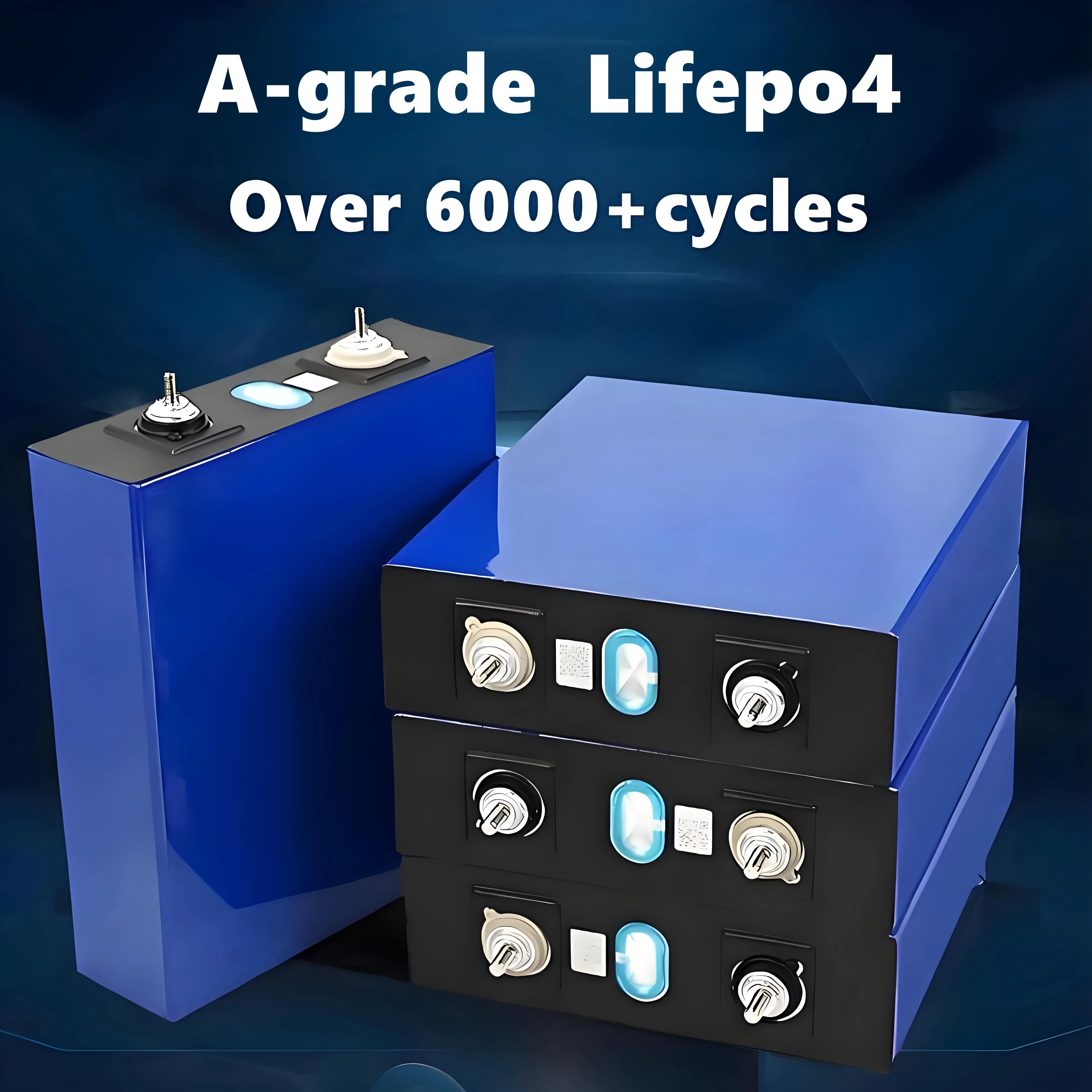 استبدل بطارية LiFePO4 للطاقة الشمسية 24 فولت 300 أمبير 500 أمبير في الساعة 600 أمبير في الساعة 800 أمبير 1000 أمبير مع BMS الذكية 6000 + دورات من الدرجة A طاقة خارجية