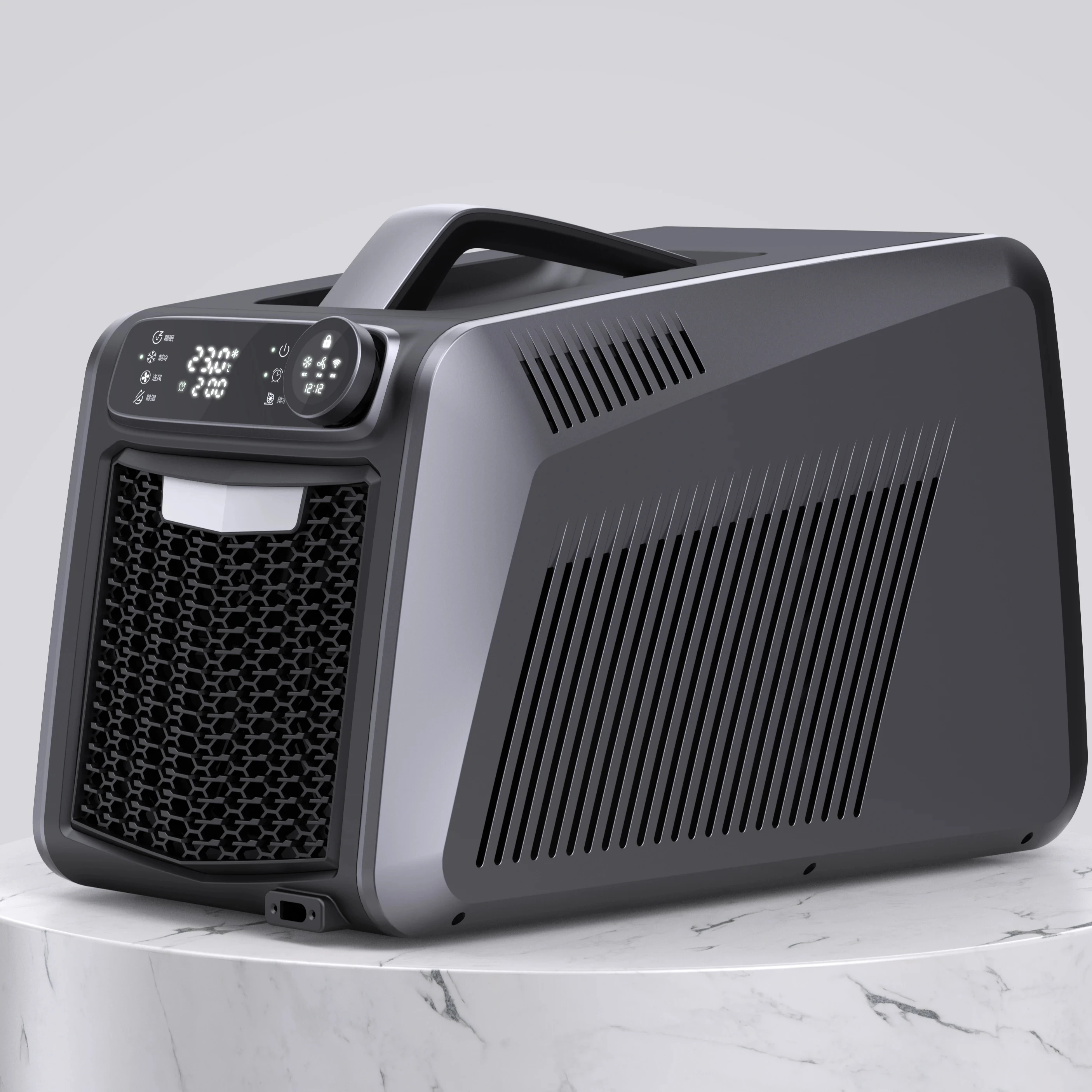Por DC 12V 24V Mobile Air Conditioner with US EU AU Plug for RV Car Tent Garage Camping Cooling