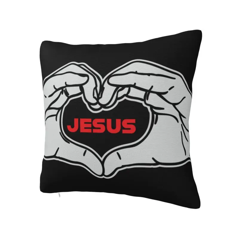 Nordic Jesus Love Hand Gesture Sofa Cushion Cover Velvet Pillow Case Decoration