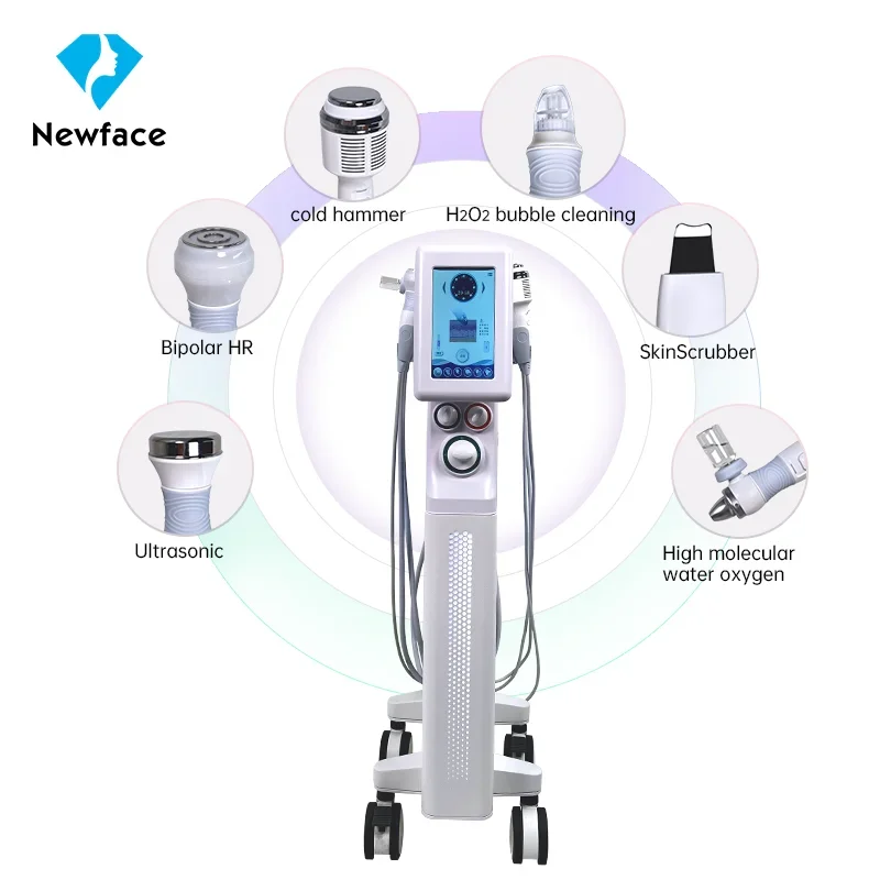 Skin Care NV-WX600 Standing Type Small Size Jet Peel Machine H2O2 Aqua Peeling Facial Cleansing Beauty Device 6 In 1 A