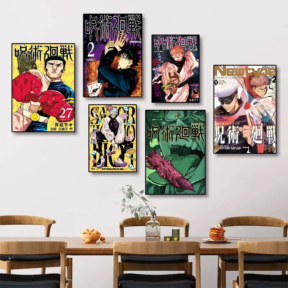 anime Jujutsu Kaisen anime self-adhesive mural, classic movie stickers, extra-large wallpaper for bedroom
