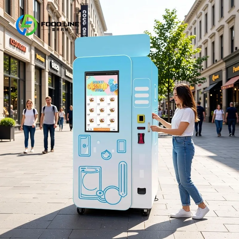 Customized Real Time Monitor Automatic Soft Ice Vending Machine Intelligent Commercial Dessert Equipment