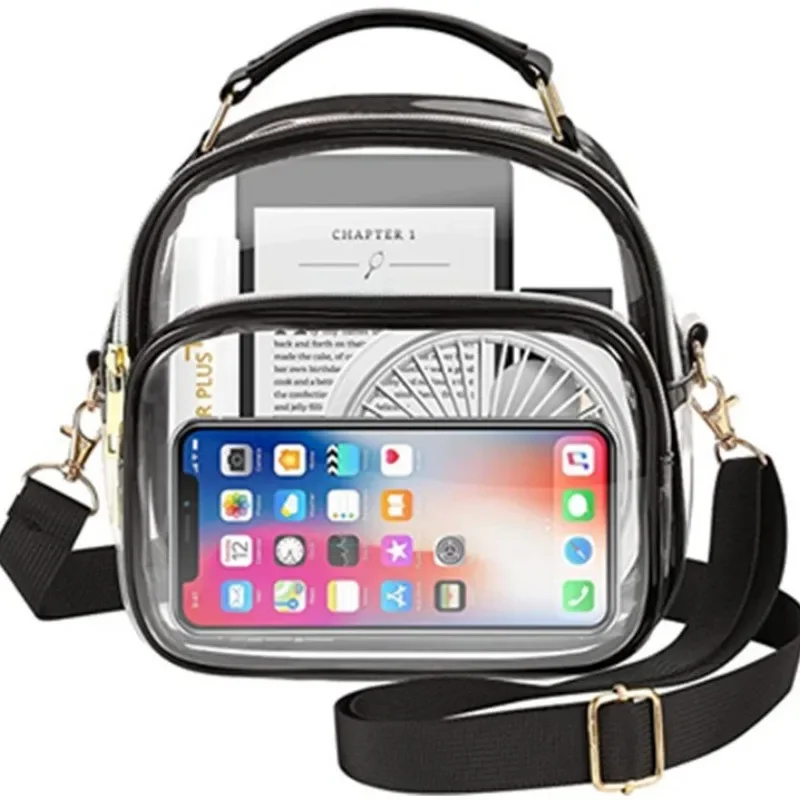 

Clear PVC Shoulder Bag for Women - Spacious Tote with Adjustable Strap & Top Handles