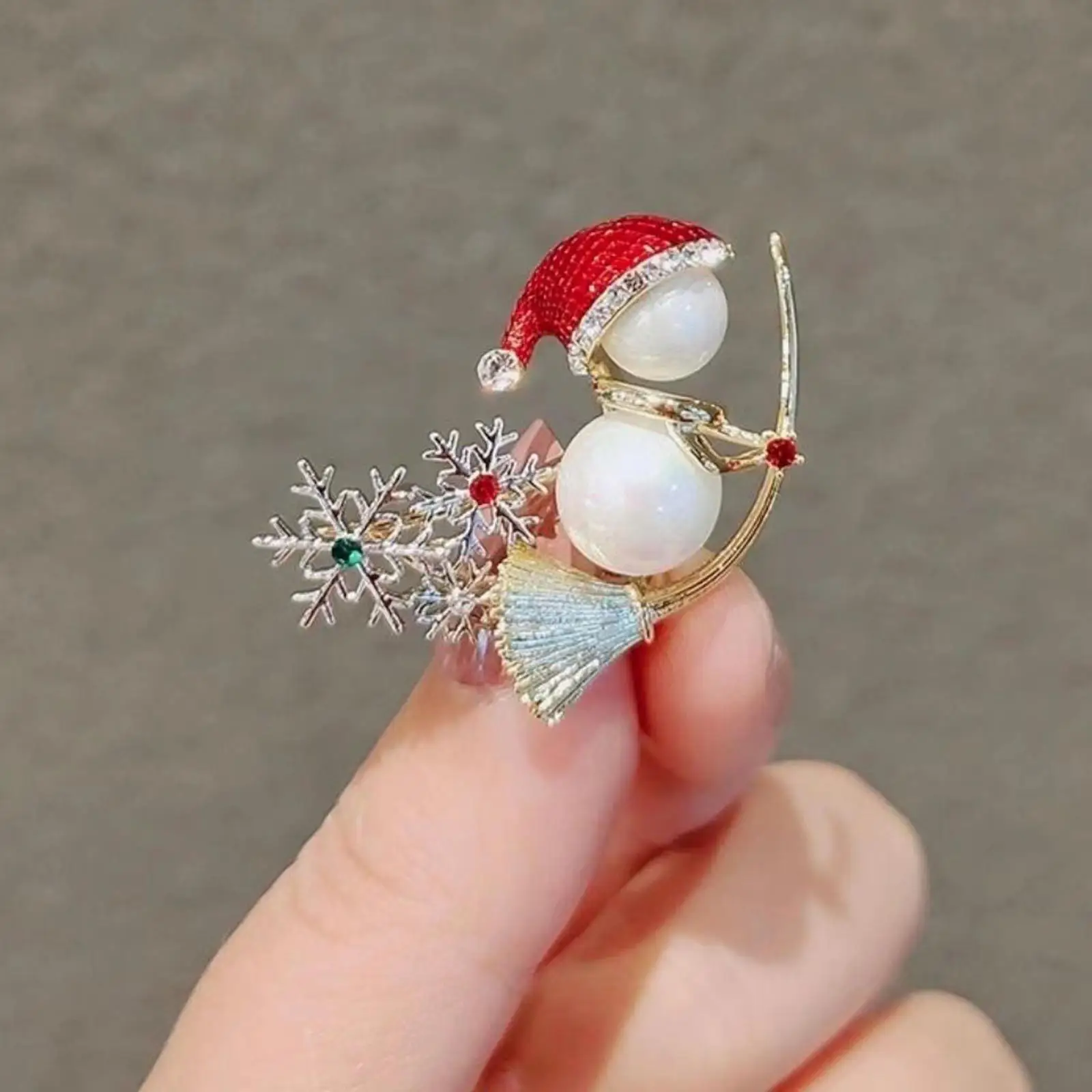 2-6pack Christmas Brooch Pin Rhinestone Festival Lapel Pin for Jackets Clothing