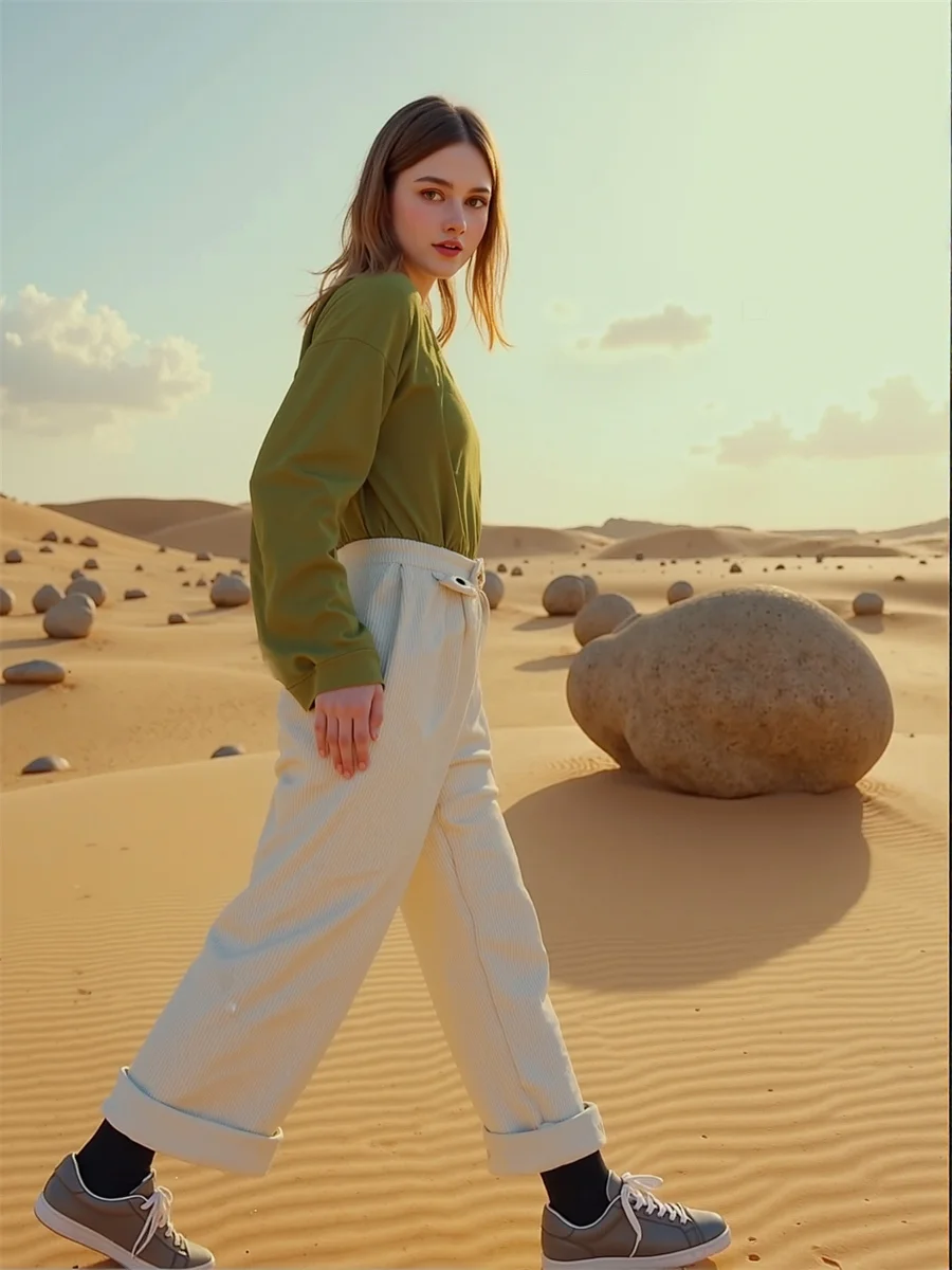 Pantaloni da donna Office Bianco Autunno Cucitura intrecciata Design dettagli da donna Caratteristica Elemento di moda Unico Interessante Moderno Contemporaneo