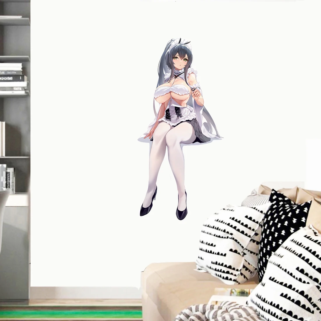 Three Ratels QCYX8  Sexy Anime Girl Azur Lane Waterproof Self adhesive Moto declas Wall Sticker Mobile iPad Decoration Decal