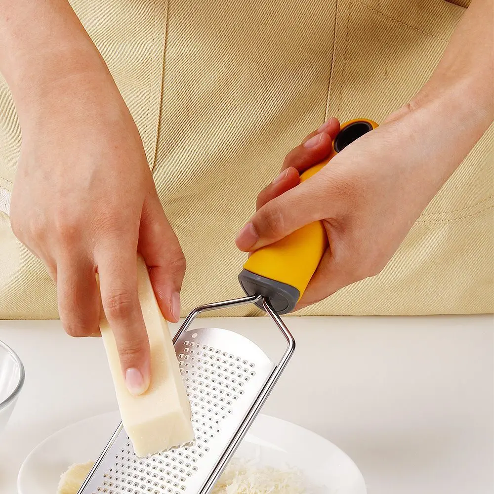 Stainless Steel Cheese Grater with Non-Slip Handle, Cheese Shredder, Lemon, Chocolate, Ginger, Garlic Grater, Kitchen Tool
