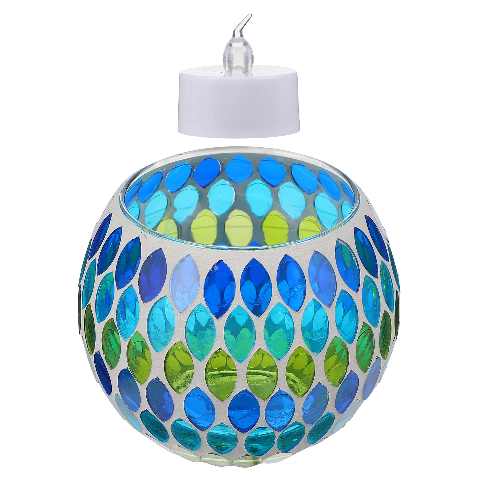 

Hollow Colored Glass Stand Delicate Creative Candlestick Decorative Holder for Bedroom Living Room Office