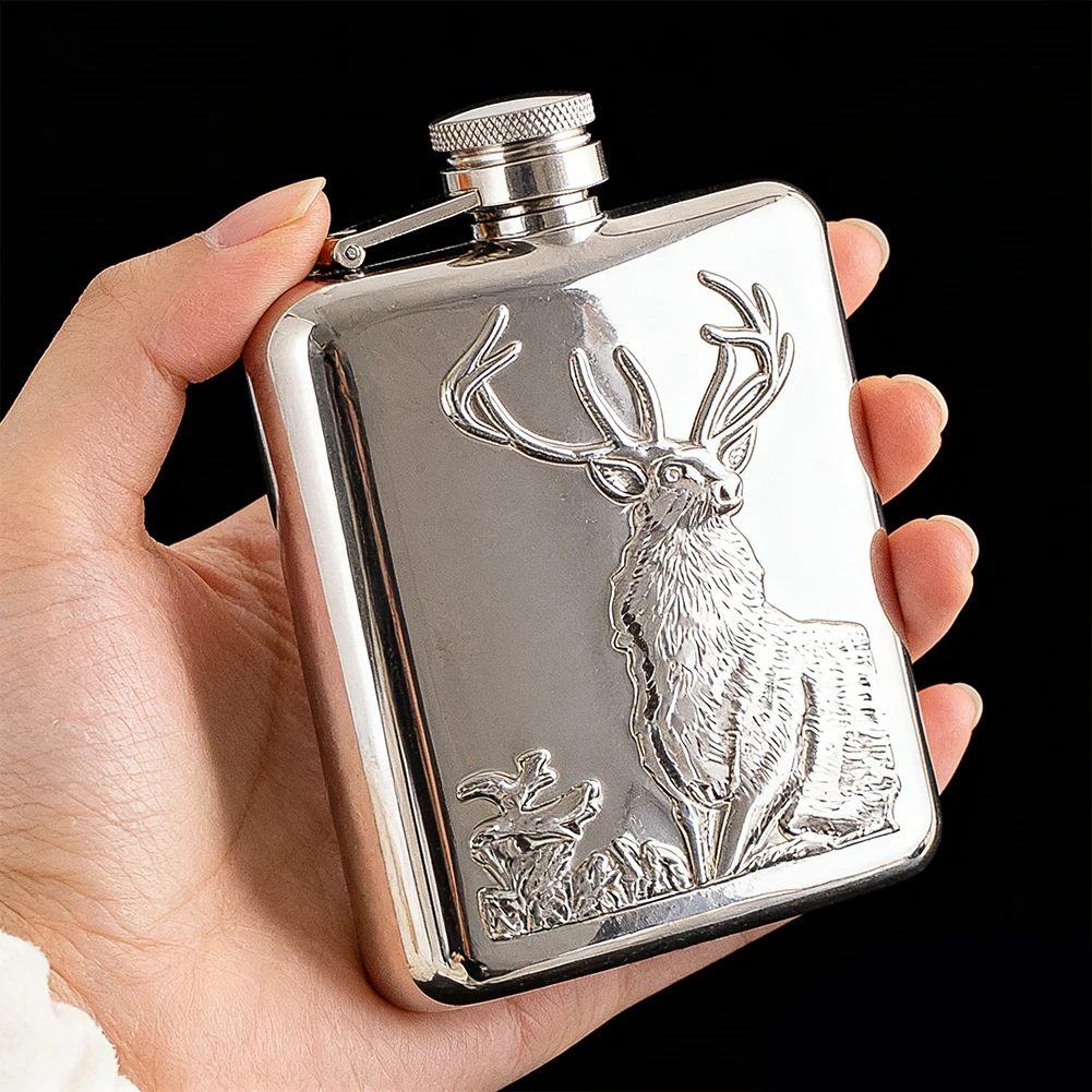 

Stag Head Hip Flask Creative Stainless Steel Liquor Bottle Deer Design Whiskey Wine Alcohol Flagon Outdoor Hunting Gift