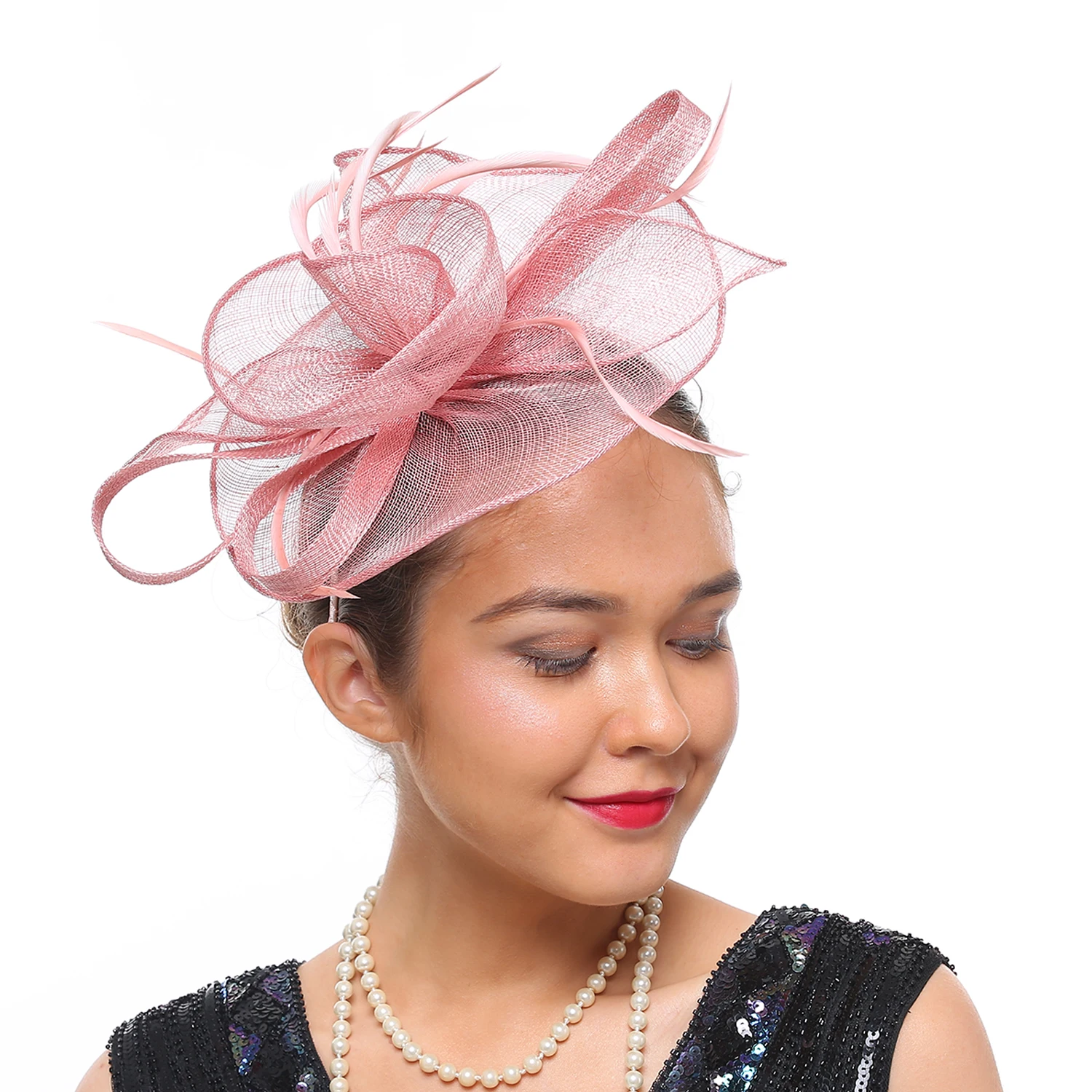 נשים של פרח בארה 'ב שיער חישוק נוצת תה מסיבת כלה איפור לנשף צילומי צילום אביזרי שיער