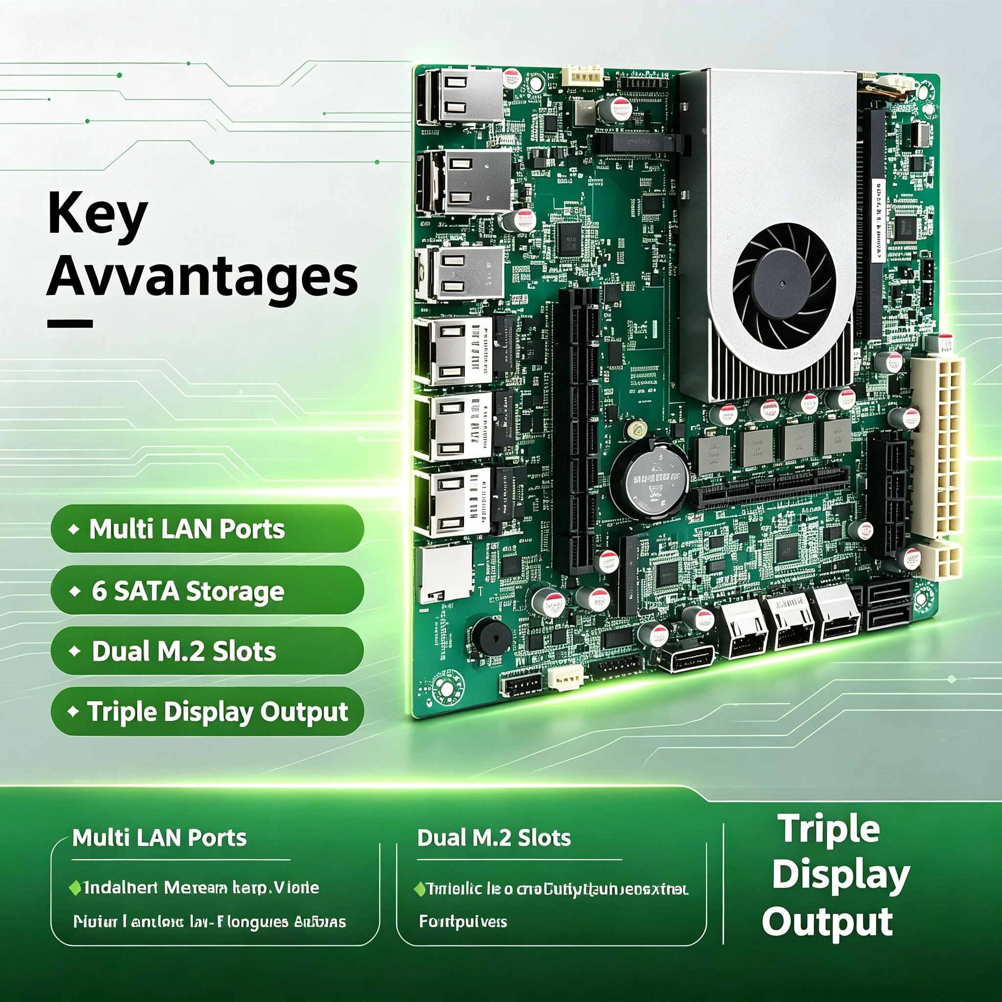 N150 6-Bay NAS Motherboard with 10G Ethernet Port, Upgraded