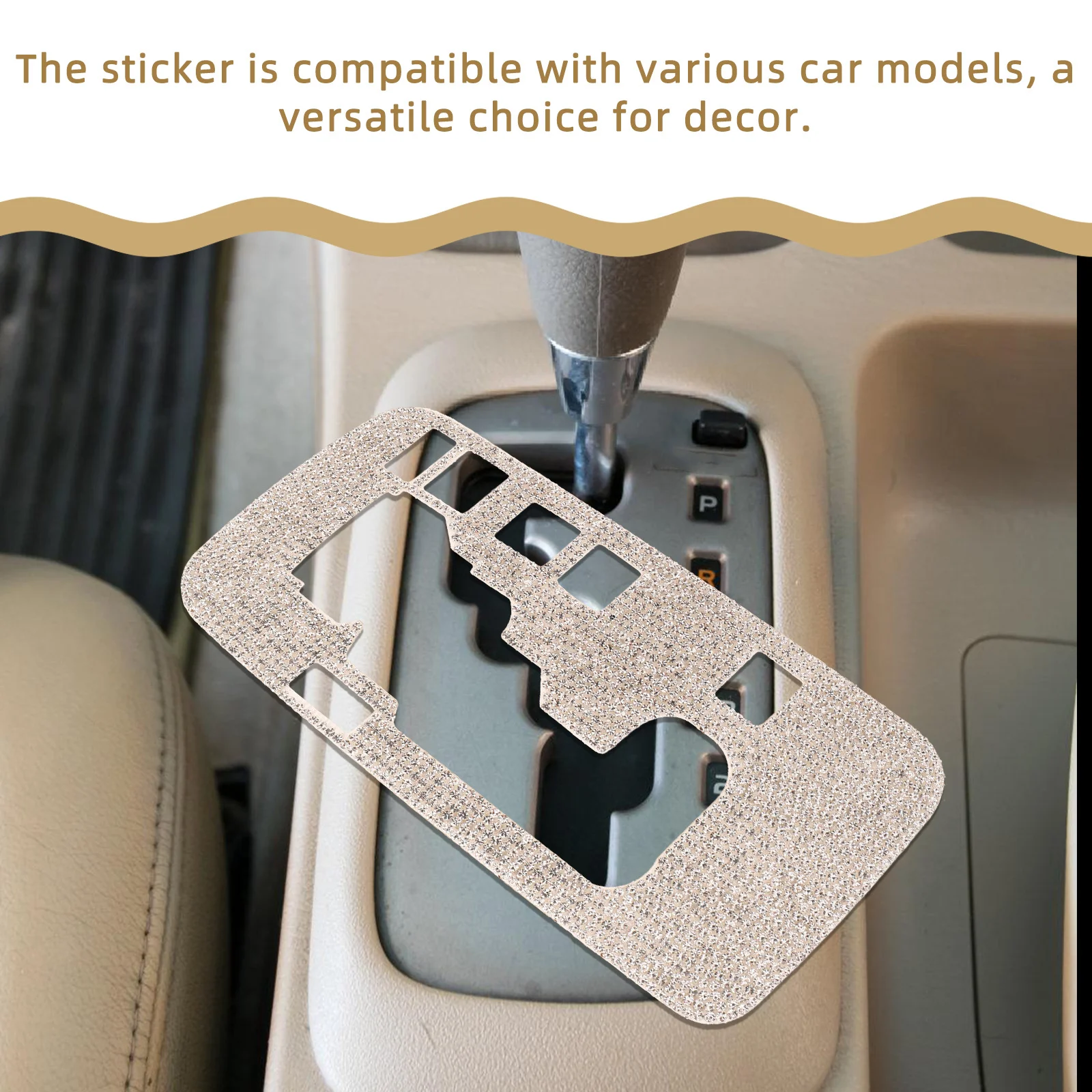 

Bling Gear Panel Trim Sticker Rhinestone Car Interior Decoration Sparkly Auto Accessories For Women Dazzling Protective