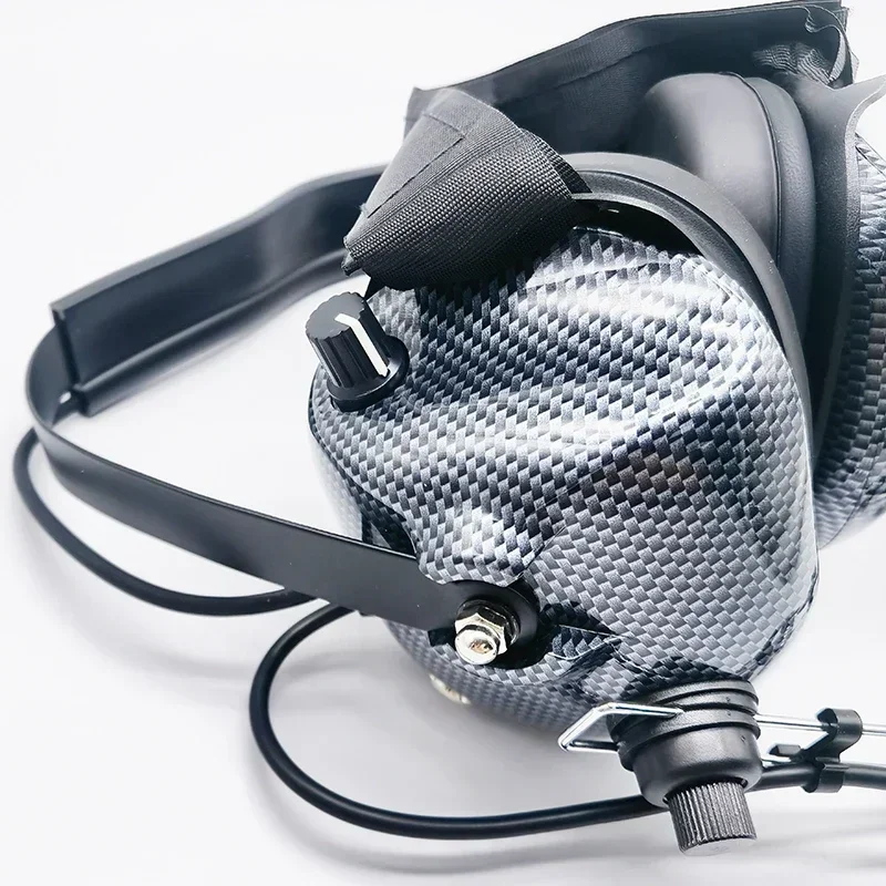 탄소 섬유 U174 파일럿 헤드셋 ‎ H41-CF 항공 헬리콥터 헤드폰, 레이싱 라디오용 머리 뒤에 능동형 소음 제거
