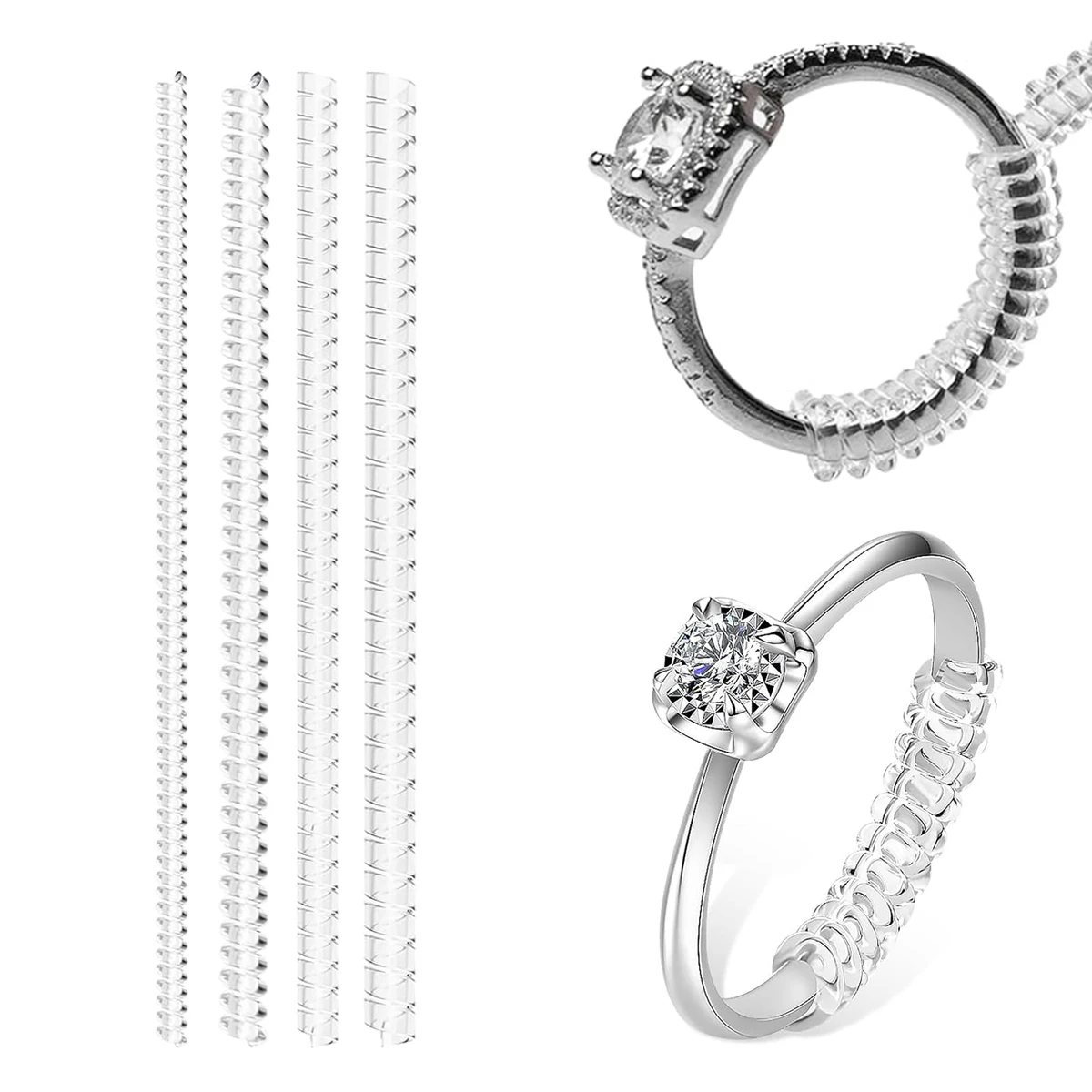 

4/8/16 PCS Invisible Ring Sizers – Adjustable Spacers for Loose Rings, Fits Bands Up to 6mm (Reduces 0.5–1.5 Sizes)