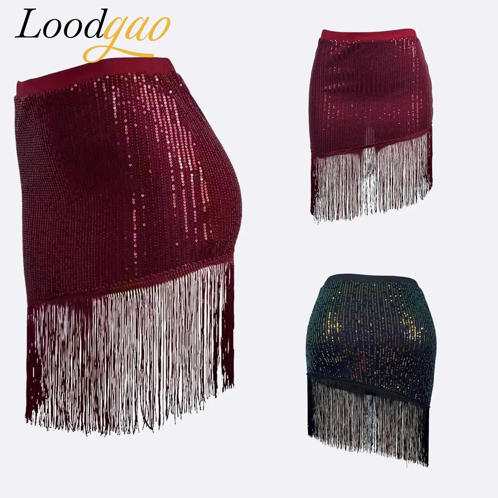 

Music Festival Women's Sparkly Sequins Skirt Fashion Sexy Fringe Tassel Skirt Nightclub Mini Skirts Party Bar Disco Costumes
