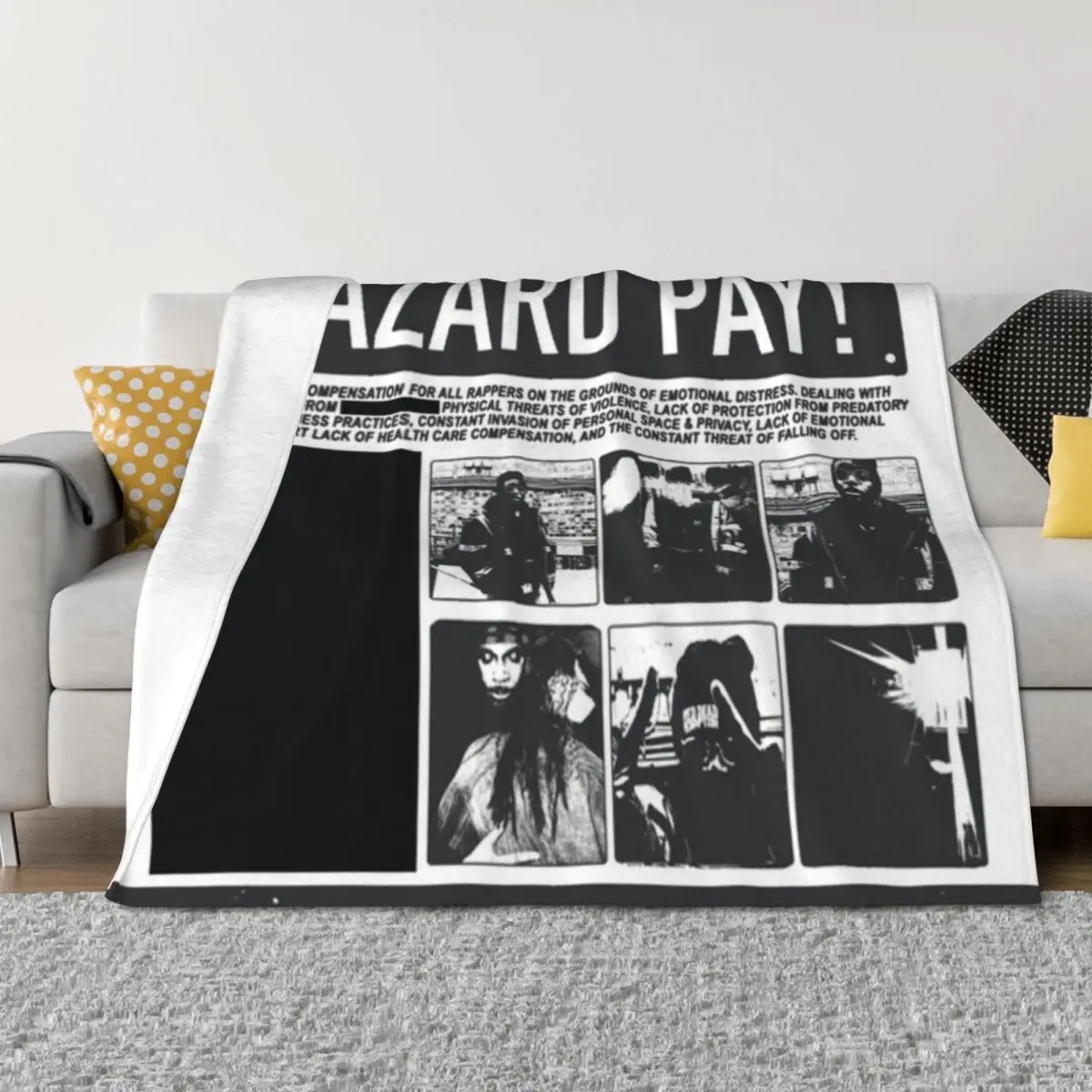 

JPEGMAFIA HAZARD DUTY PAY! Throw Blanket Hair Loose Decorative Throw Blankets