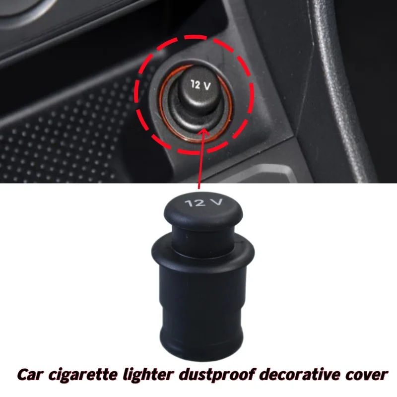 12V Car Cigarette Lighter Dust Cover Anti-block Decor Cap Universal Fit Audi VW BMW Mercedes Benz Interior Decoration Parts