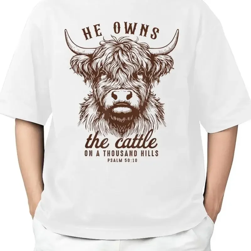The Cattle On A Thousand Hills Funny Cow T Shirt Grunge Feel S 4Xl