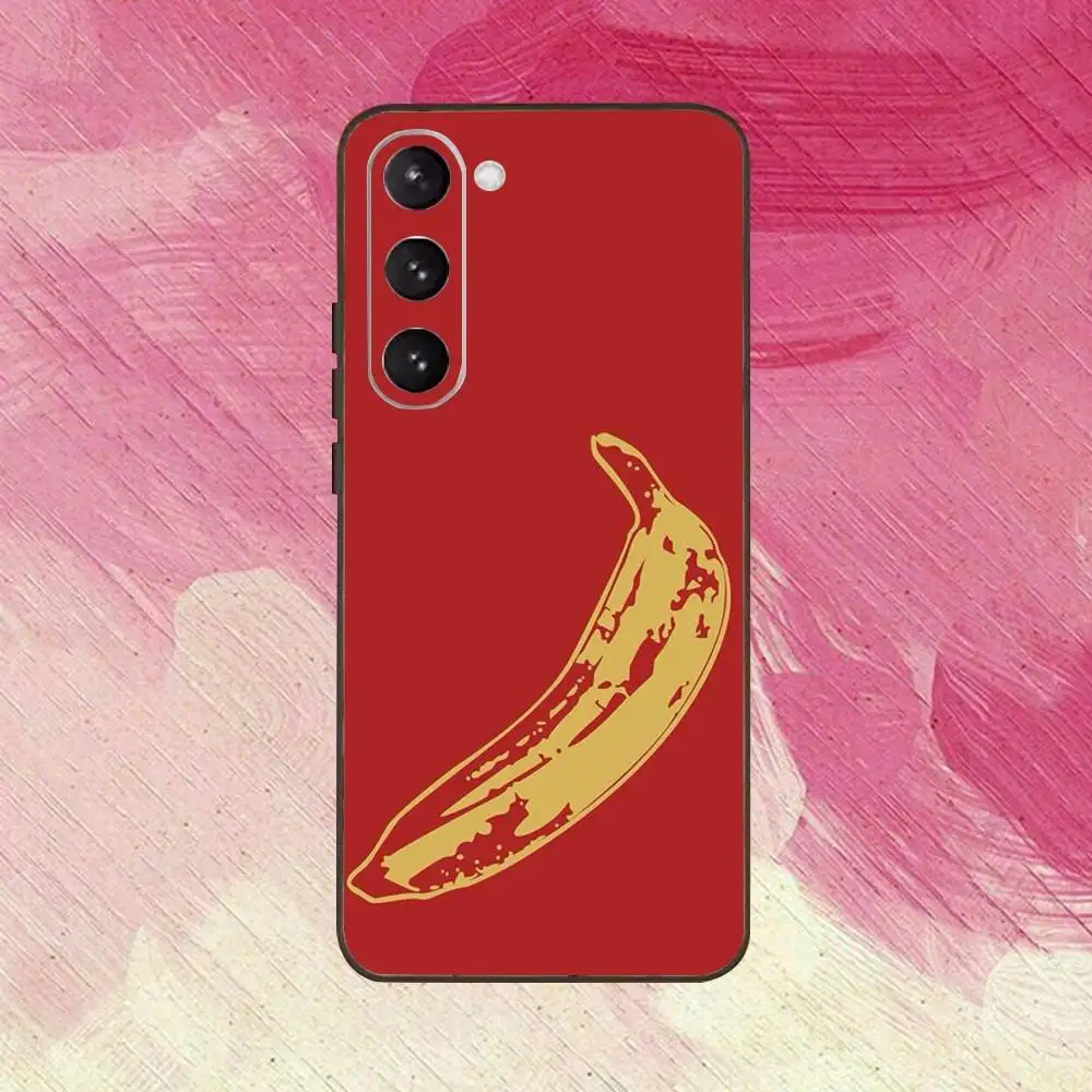 A-Andy W-Warhol Art Banana Telefoonhoesje voor Samsung Galaxy A73,A72,A71,A70,A53,A52,A51,Anderen Zachte Zwarte Cover