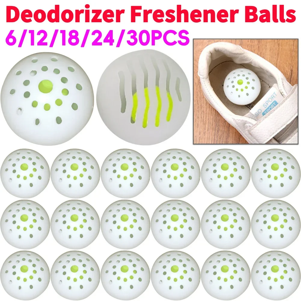 6-30PCS Deodorizer Freshener Balls Sneaker Deodorizer Ball Shoe Odor Eliminator Long-lasting Aromatic For Sneaker Gym Bag Locker