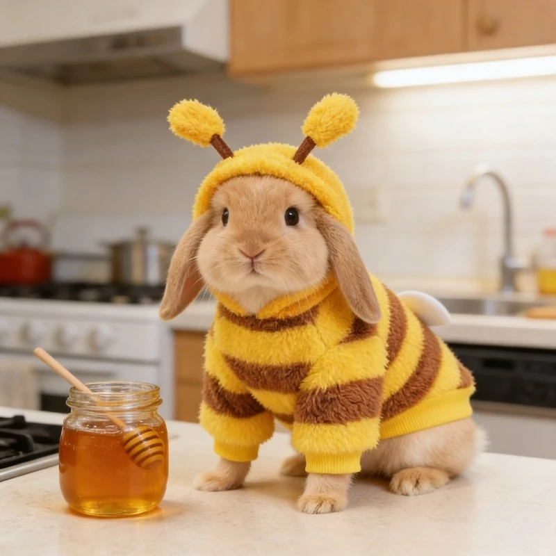 

Autumn Winter Bee Costume Set Warm Pet Apparel Soft Fabric Cute Design Full Outfit Cozy Wear for Small Medium Dogs Cats Adorable