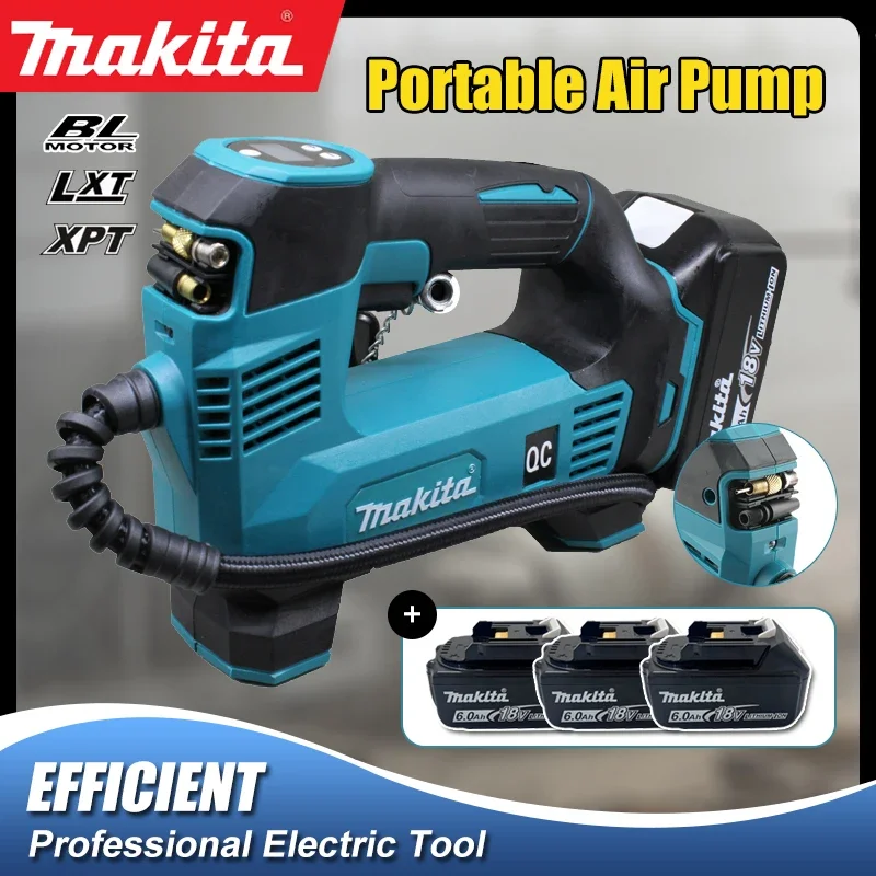 

Портативный воздушный насос Makita 18В, литий-ионный, беспроводной, для накачки автомобильных шин, электрический насос для мотоциклов